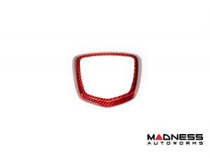 FIAT 500 ABARTH Rear Emblem Trim (1 piece) - Carbon Fiber - Red Candy